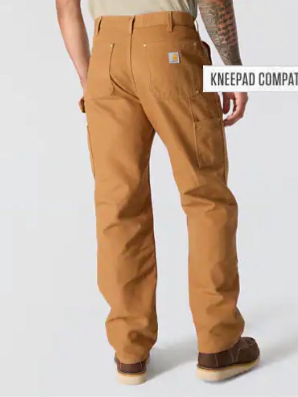 Iconic B01 Carhartt Brown Firm Duck Double-Front Dungaree 36"x30" - Picture 2 of 11